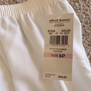 Alfred Dunner Petite Stretch Twill White Pant